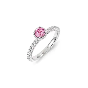 Stackable Expressions Jewelry Sterling Silver Stackable Expressions Created Pink Sapphire Ring | QSK1107