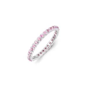 Stackable Expressions Jewelry Sterling Silver Stackable Expressions Created Pink Sapphire Ring | QSK1182