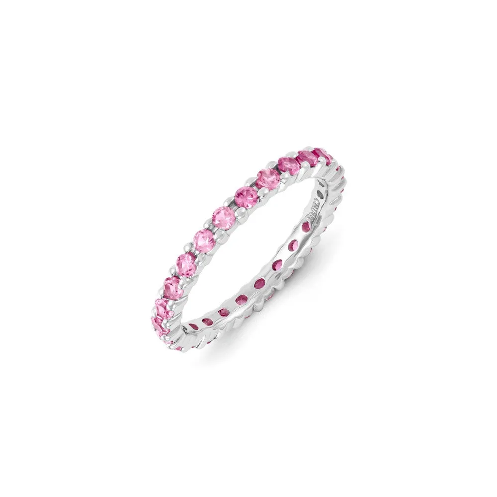 Stackable Expressions Jewelry Sterling Silver Stackable Expressions Created Pink Sapphire Ring | QSK1212