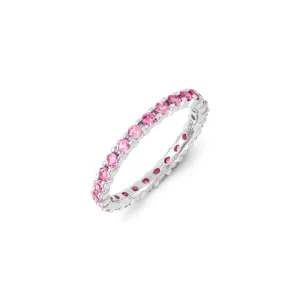 Stackable Expressions Jewelry Sterling Silver Stackable Expressions Created Pink Sapphire Ring | QSK1212