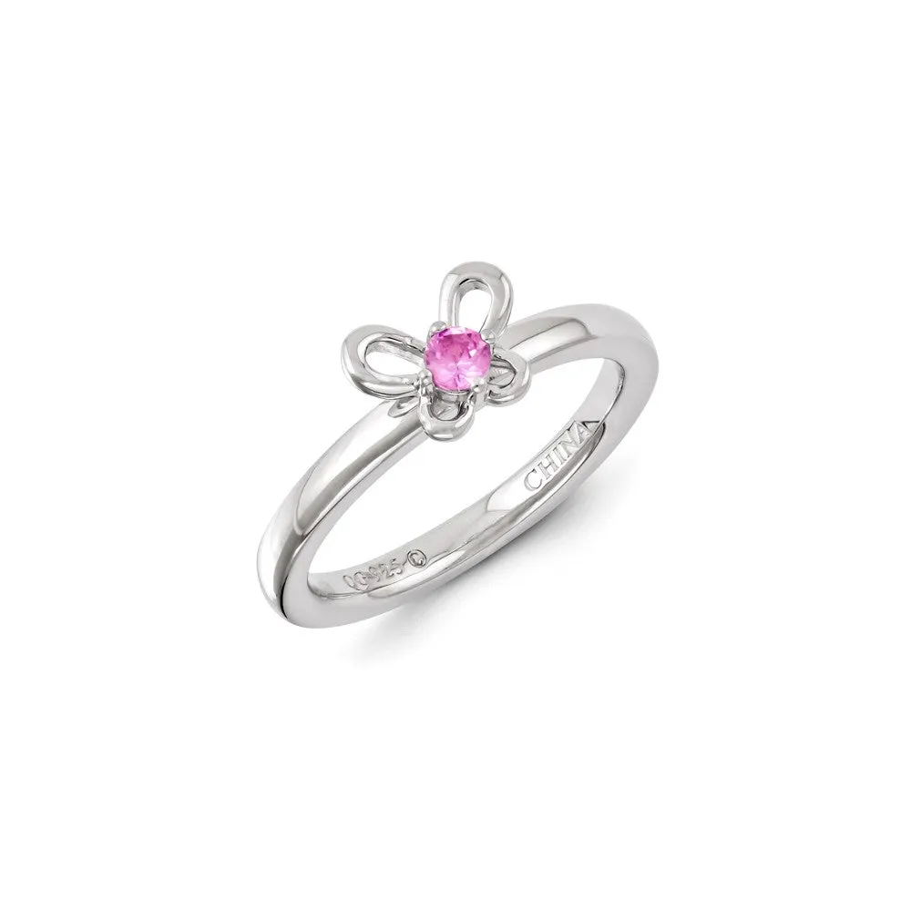Stackable Expressions Jewelry Sterling Silver Stackable Expressions Created Pink Sapphire Ring | QSK1242