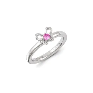 Stackable Expressions Jewelry Sterling Silver Stackable Expressions Created Pink Sapphire Ring | QSK1242
