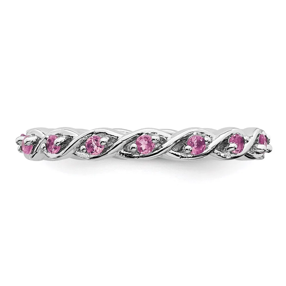 Stackable Expressions Jewelry Sterling Silver Stackable Expressions Created Pink Sapphire Ring | QSK1479
