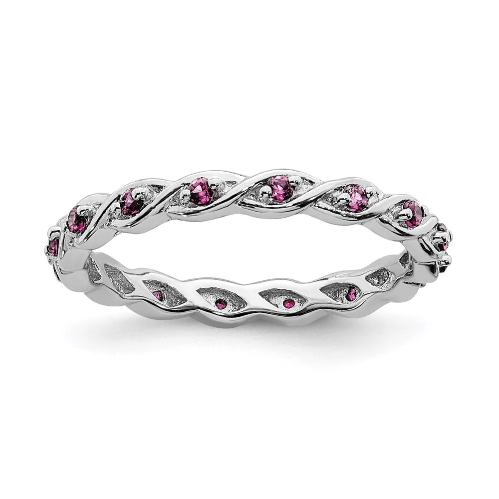 Stackable Expressions Jewelry Sterling Silver Stackable Expressions Created Pink Sapphire Ring | QSK1479