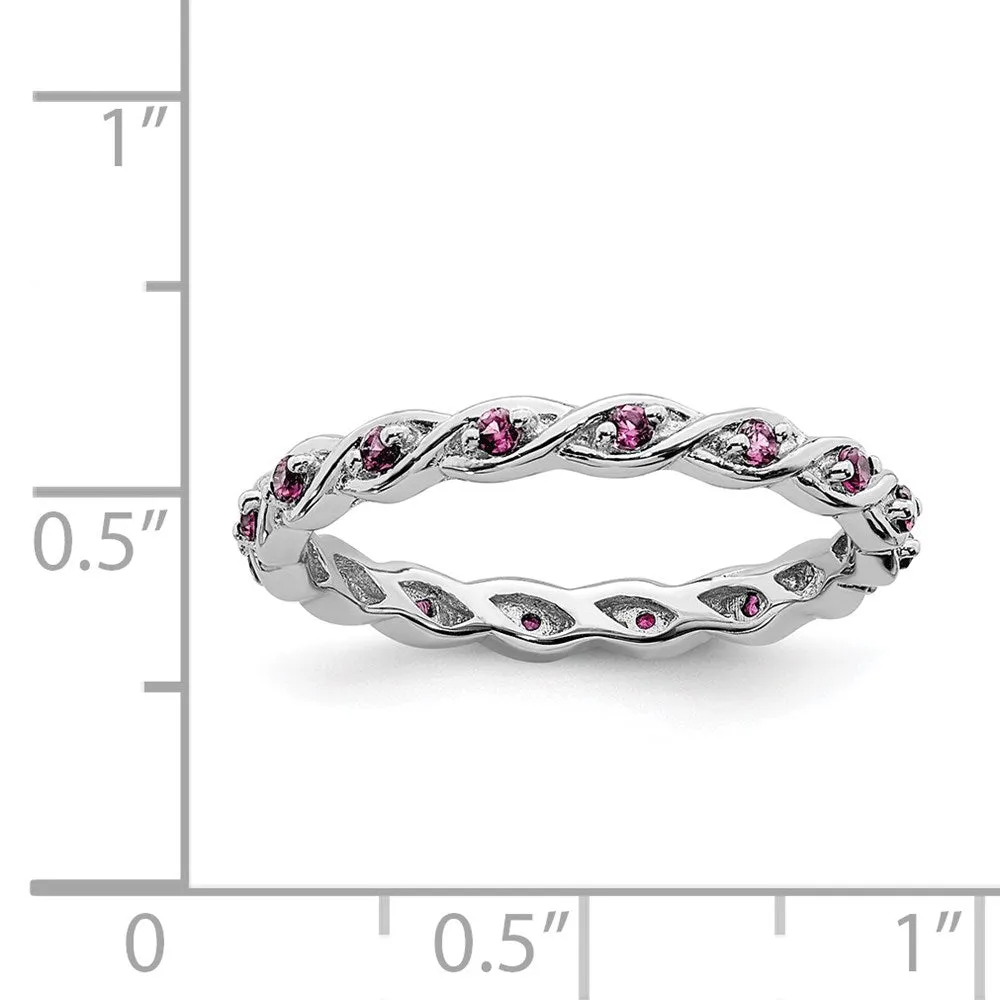 Stackable Expressions Jewelry Sterling Silver Stackable Expressions Created Pink Sapphire Ring | QSK1479