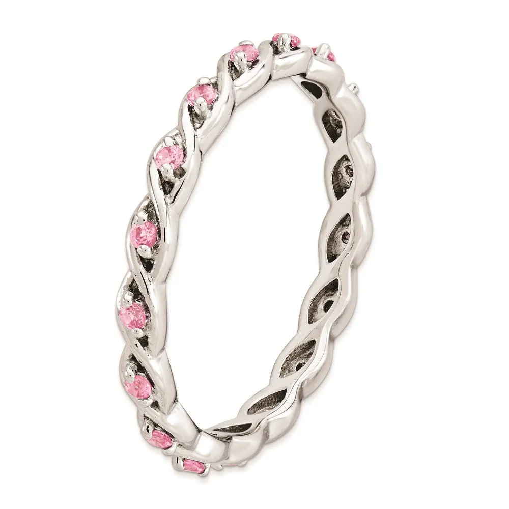 Stackable Expressions Jewelry Sterling Silver Stackable Expressions Created Pink Sapphire Ring | QSK1479