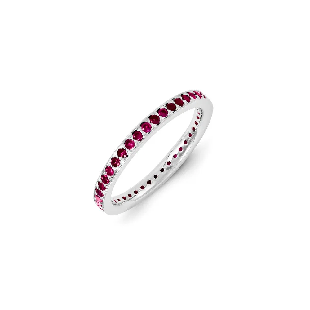 Stackable Expressions Jewelry Sterling Silver Stackable Expressions Created Ruby Ring | QSK1163