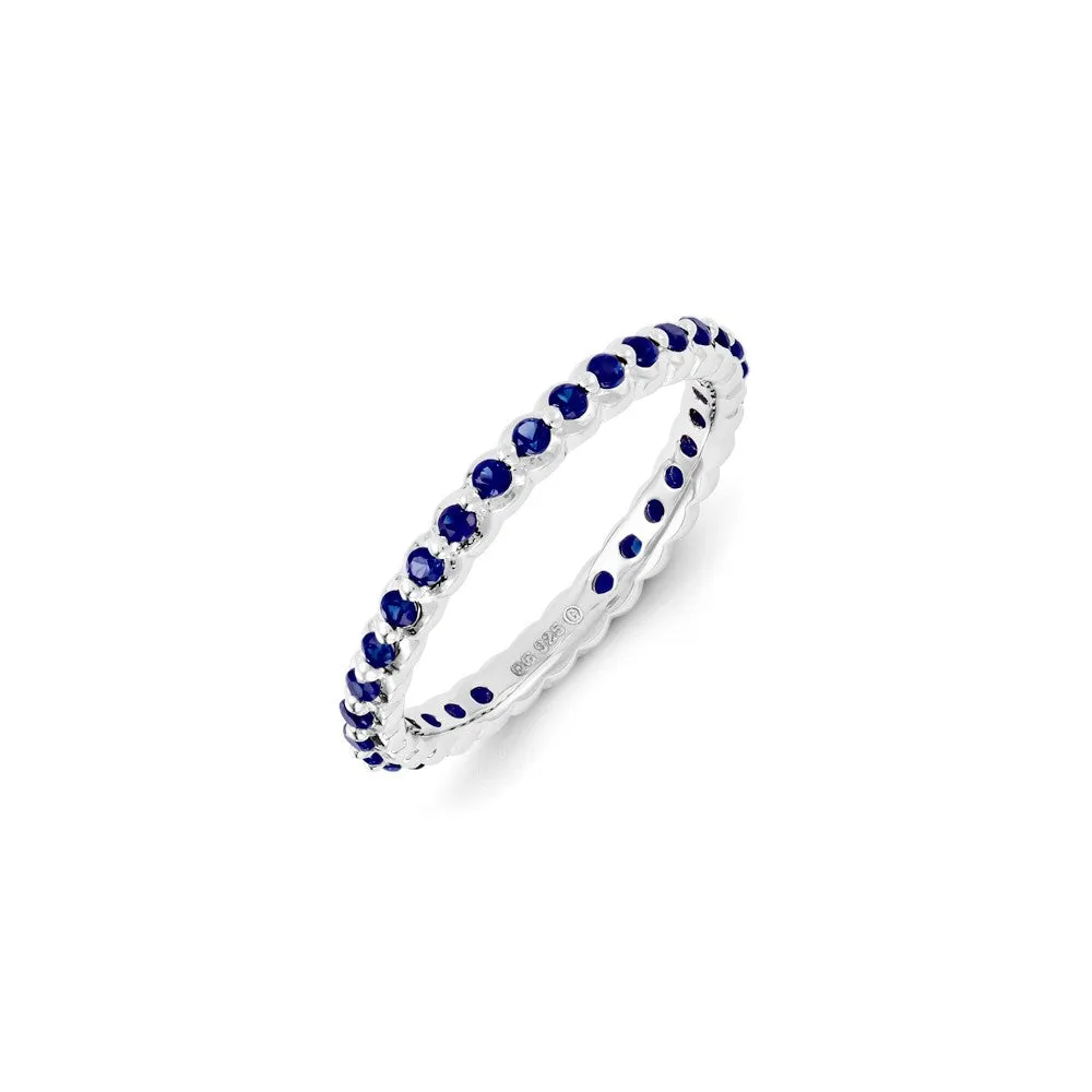 Stackable Expressions Jewelry Sterling Silver Stackable Expressions Created Sapphire Ring | QSK1181