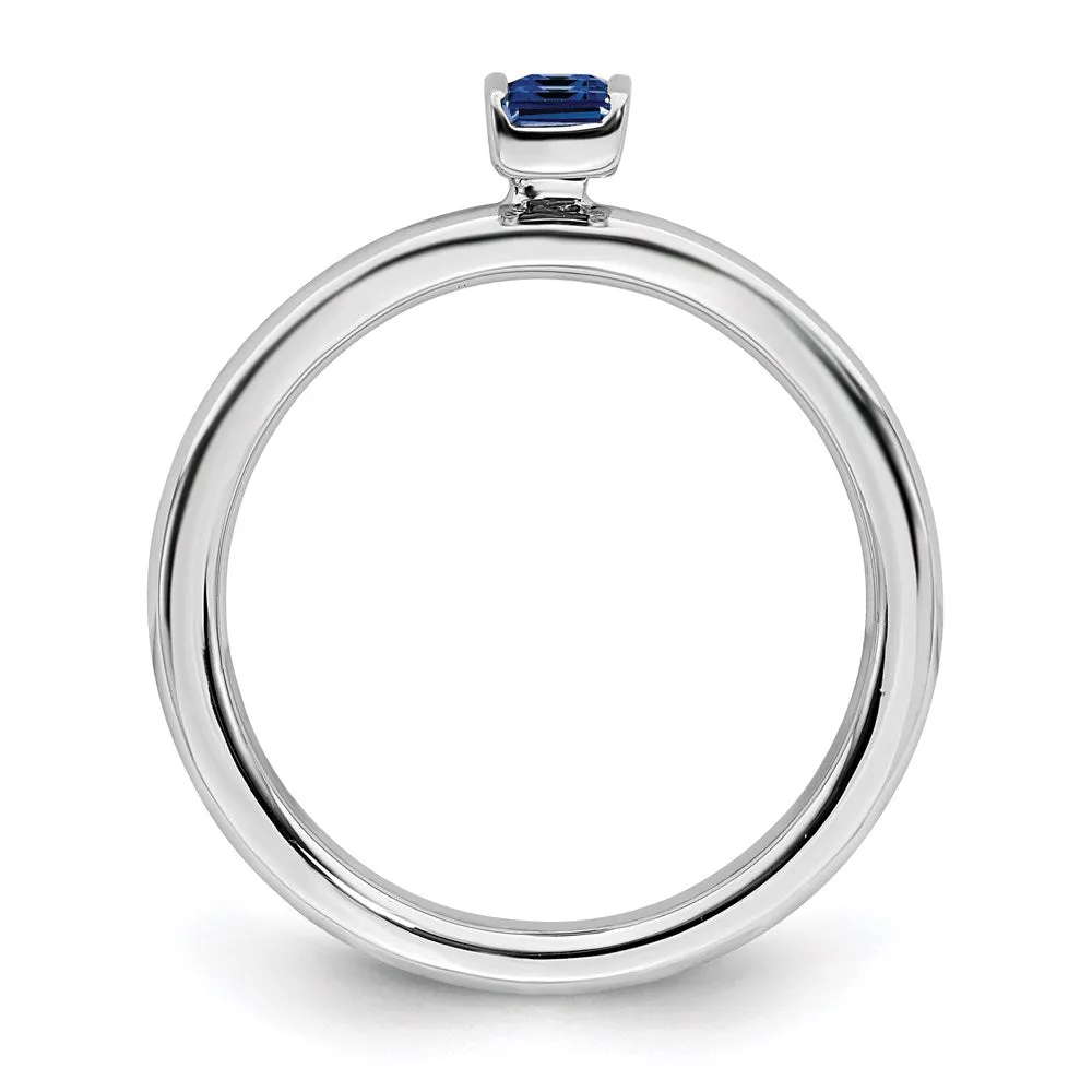 Stackable Expressions Jewelry Sterling Silver Stackable Expressions Created Sapphire Ring | QSK2120