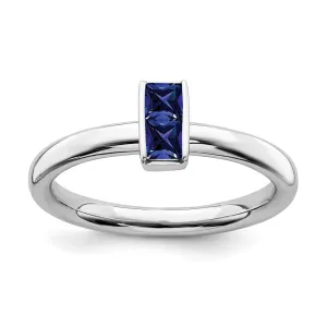 Stackable Expressions Jewelry Sterling Silver Stackable Expressions Created Sapphire Ring | QSK2120