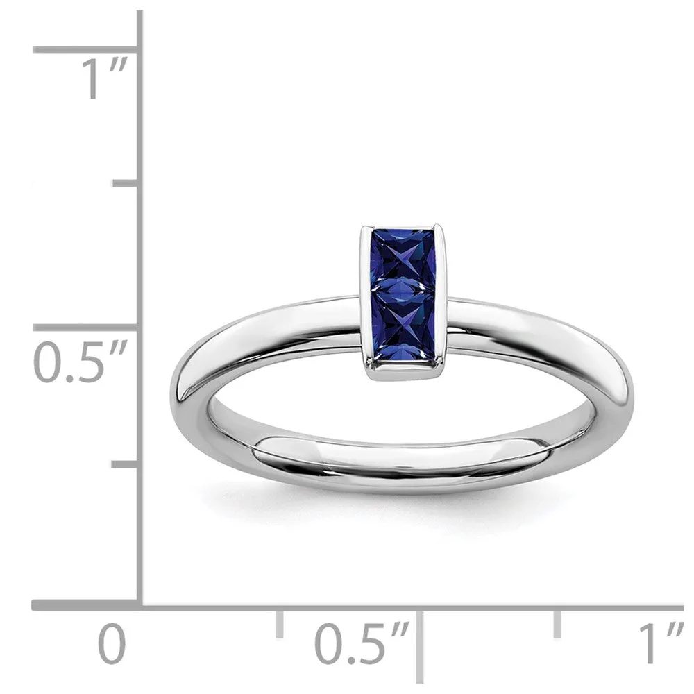 Stackable Expressions Jewelry Sterling Silver Stackable Expressions Created Sapphire Ring | QSK2120