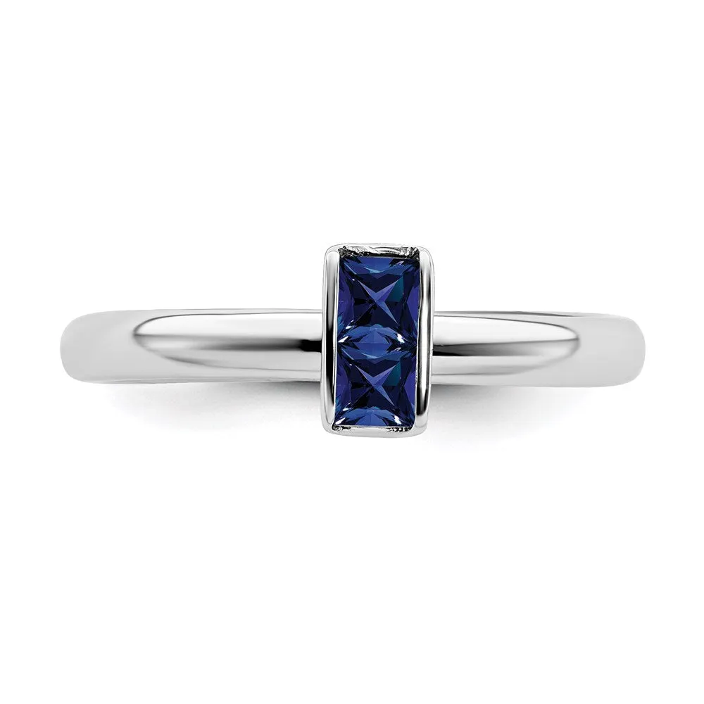 Stackable Expressions Jewelry Sterling Silver Stackable Expressions Created Sapphire Ring | QSK2120