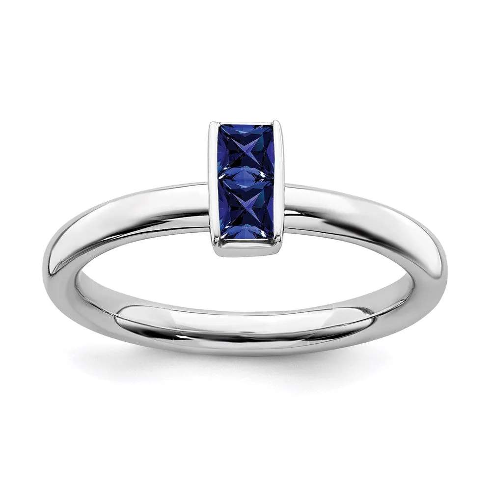 Stackable Expressions Jewelry Sterling Silver Stackable Expressions Created Sapphire Ring | QSK2120