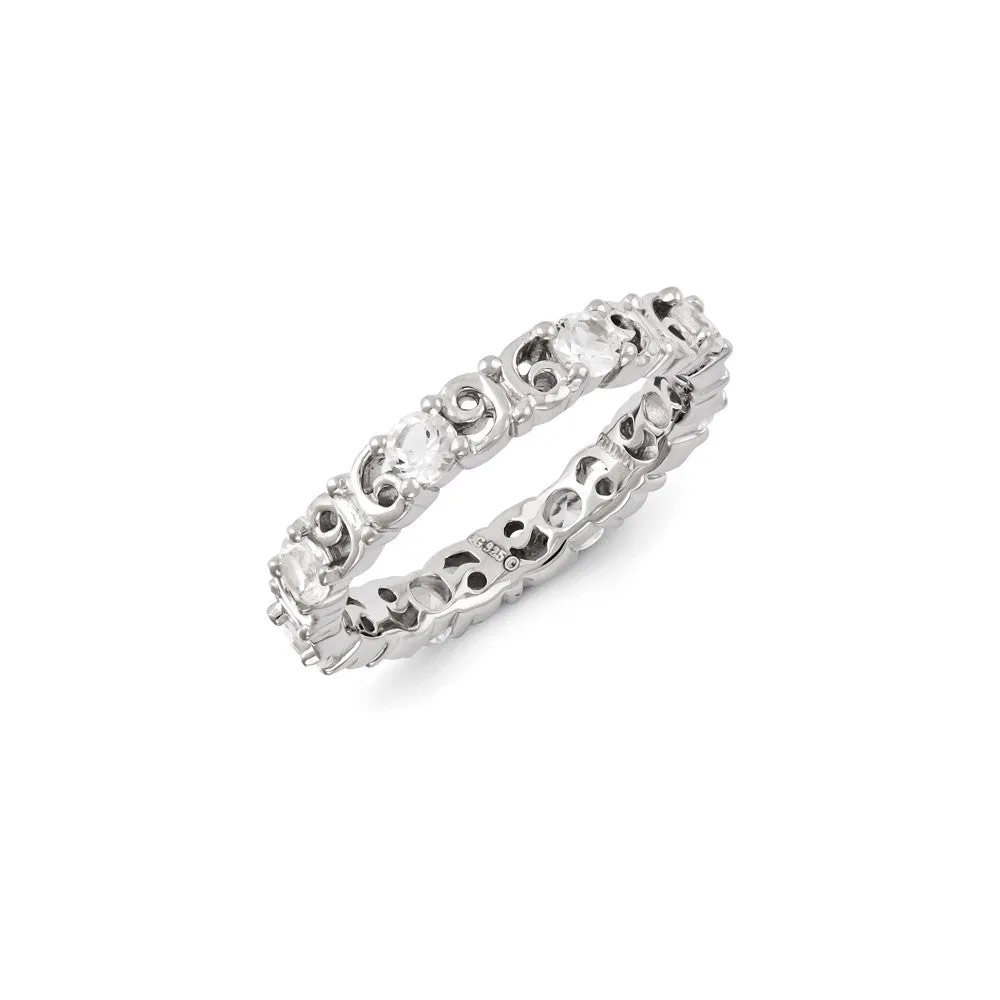 Stackable Expressions Jewelry Sterling Silver Stackable Expressions Created White Sapphire Ring | QSK1229