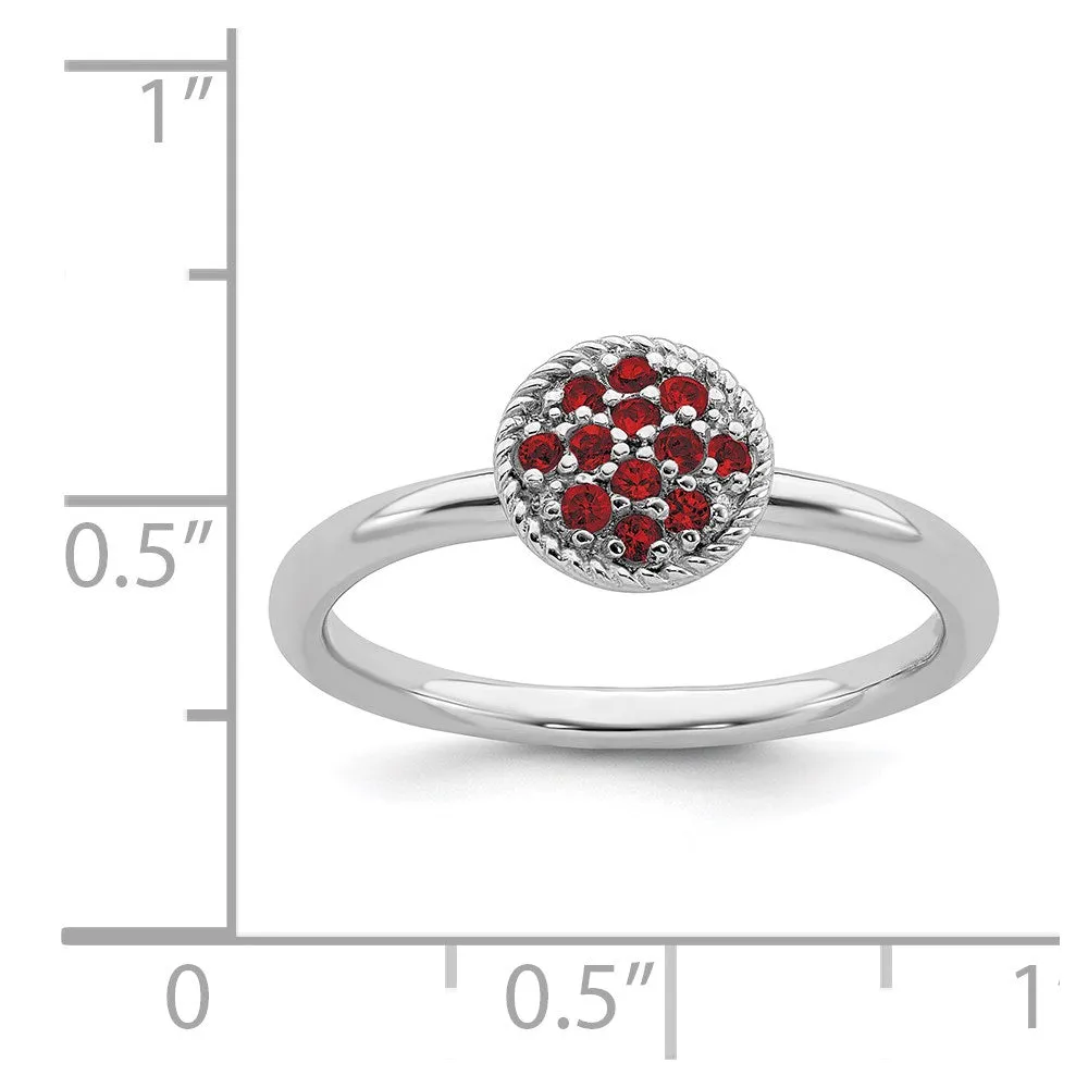 Stackable Expressions Jewelry Sterling Silver Stackable Expressions Garnet Rhodium Ring | QSK321