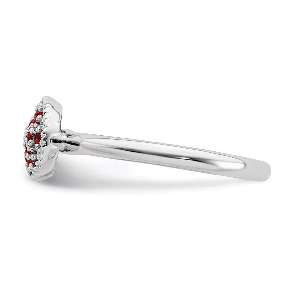 Stackable Expressions Jewelry Sterling Silver Stackable Expressions Garnet Rhodium Ring | QSK321