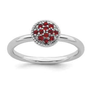 Stackable Expressions Jewelry Sterling Silver Stackable Expressions Garnet Rhodium Ring | QSK321