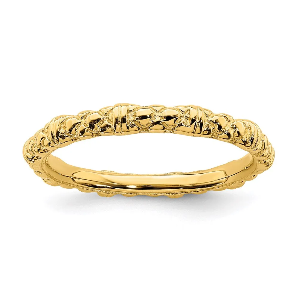 Stackable Expressions Jewelry Sterling Silver Stackable Expressions Gold-plated Cable Ring | QSK206