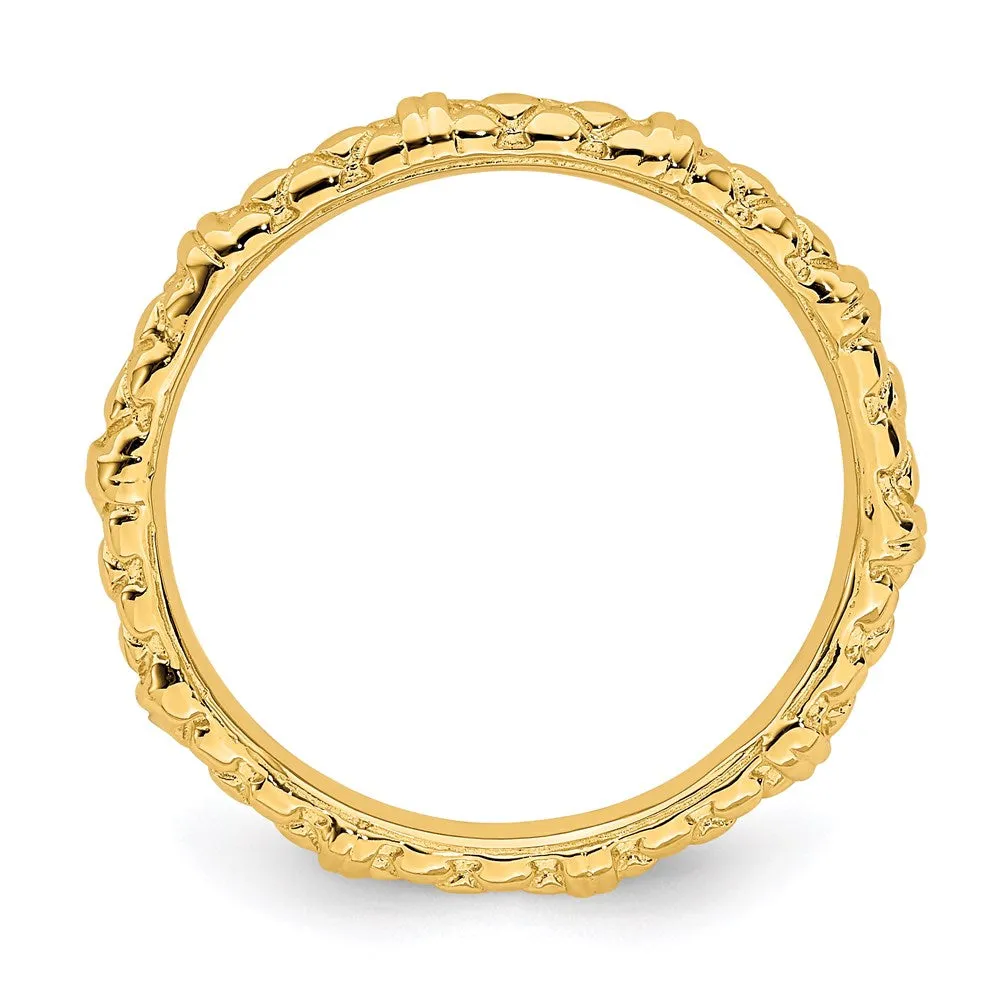 Stackable Expressions Jewelry Sterling Silver Stackable Expressions Gold-plated Cable Ring | QSK206