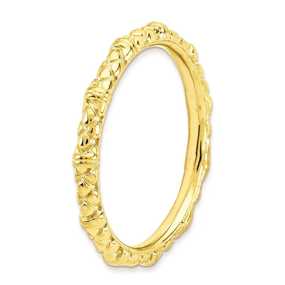 Stackable Expressions Jewelry Sterling Silver Stackable Expressions Gold-plated Cable Ring | QSK206