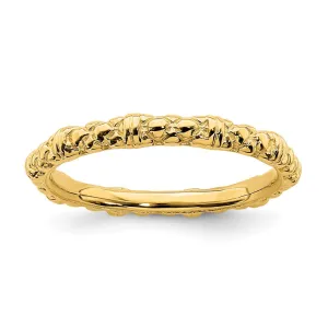 Stackable Expressions Jewelry Sterling Silver Stackable Expressions Gold-plated Cable Ring | QSK206