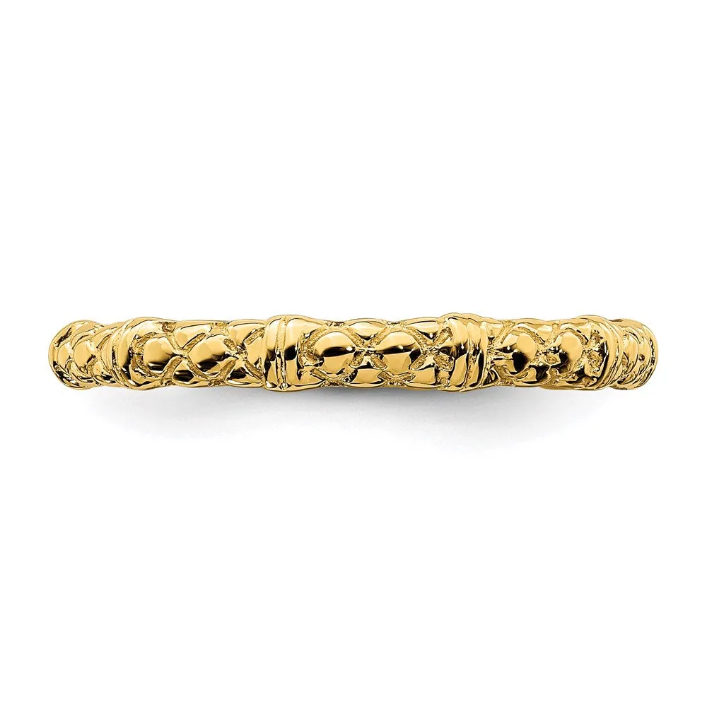 Stackable Expressions Jewelry Sterling Silver Stackable Expressions Gold-plated Cable Ring | QSK206