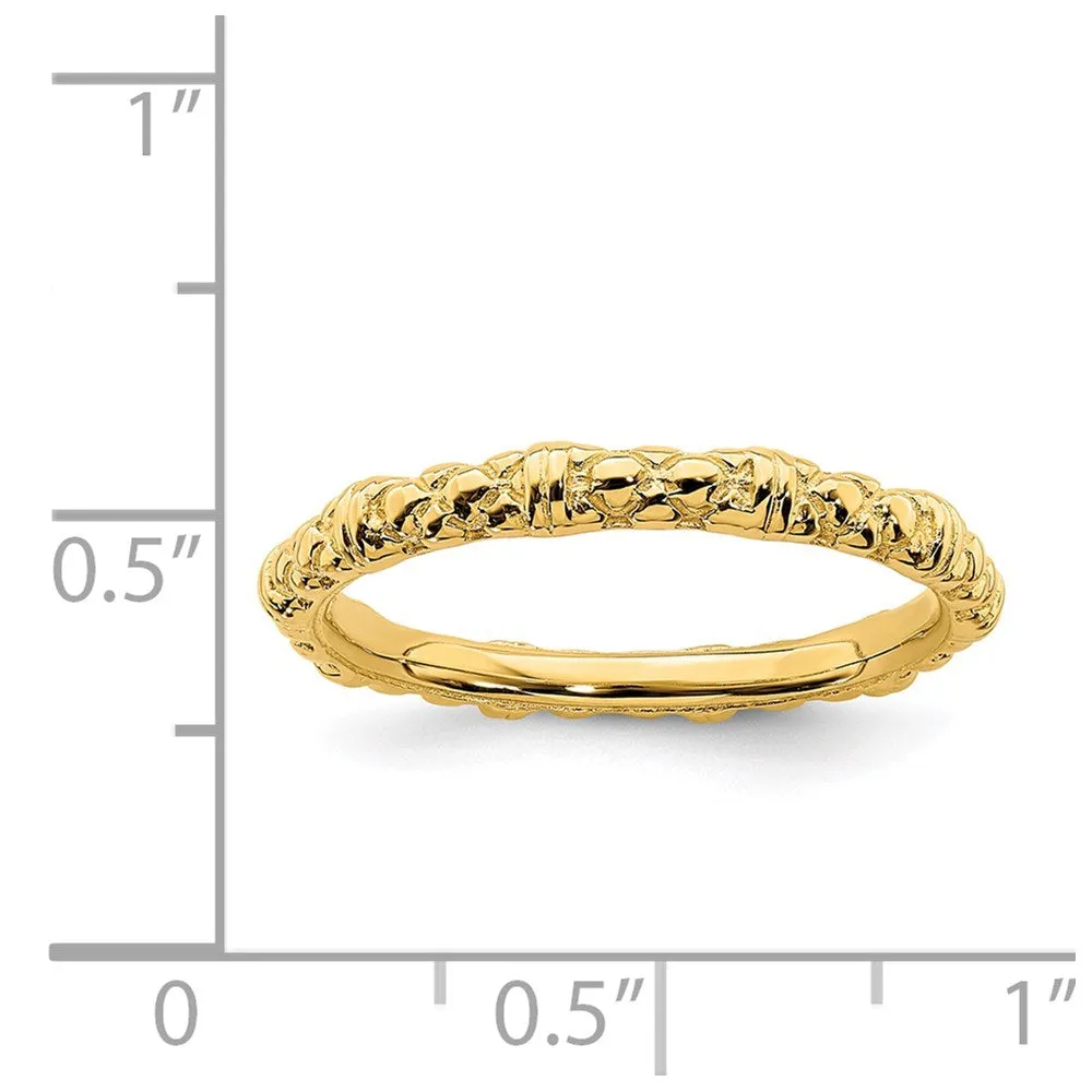 Stackable Expressions Jewelry Sterling Silver Stackable Expressions Gold-plated Cable Ring | QSK206