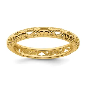 Stackable Expressions Jewelry Sterling Silver Stackable Expressions Gold-plated Carved Ring | QSK1610