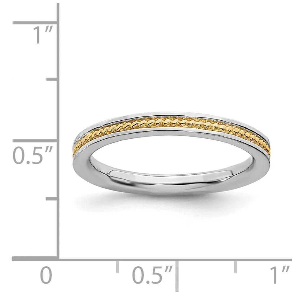 Stackable Expressions Jewelry Sterling Silver Stackable Expressions Gold-plated Channeled Ring | QSK1618