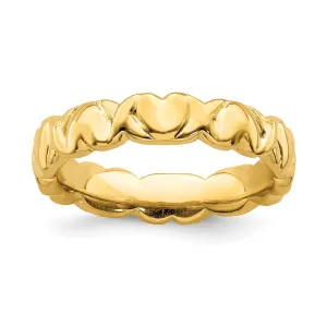Stackable Expressions Jewelry Sterling Silver Stackable Expressions Gold-plated Hearts Ring | QSK282
