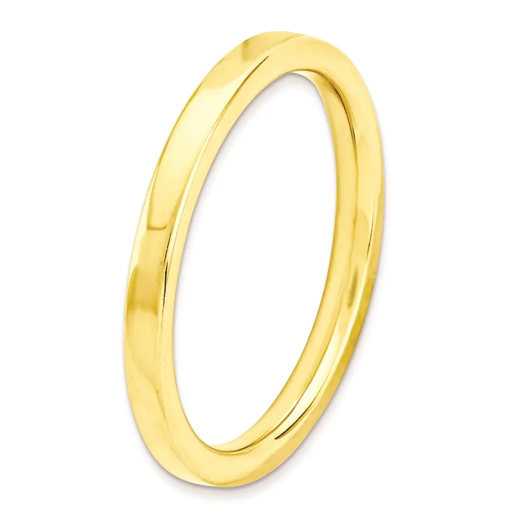 Stackable Expressions Jewelry Sterling Silver Stackable Expressions Gold-plated Polished Ring | QSK238
