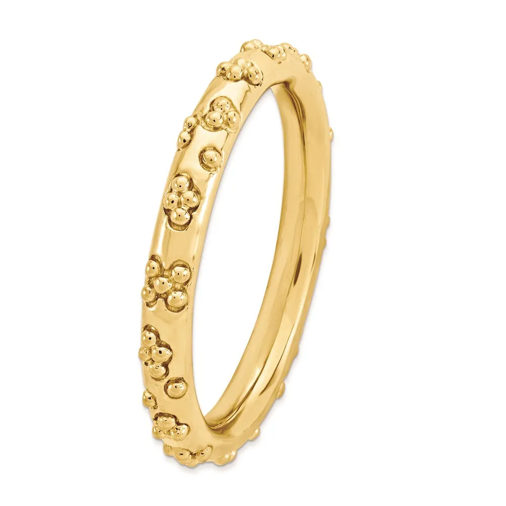 Stackable Expressions Jewelry Sterling Silver Stackable Expressions Gold-plated Textured Ring | QSK1614