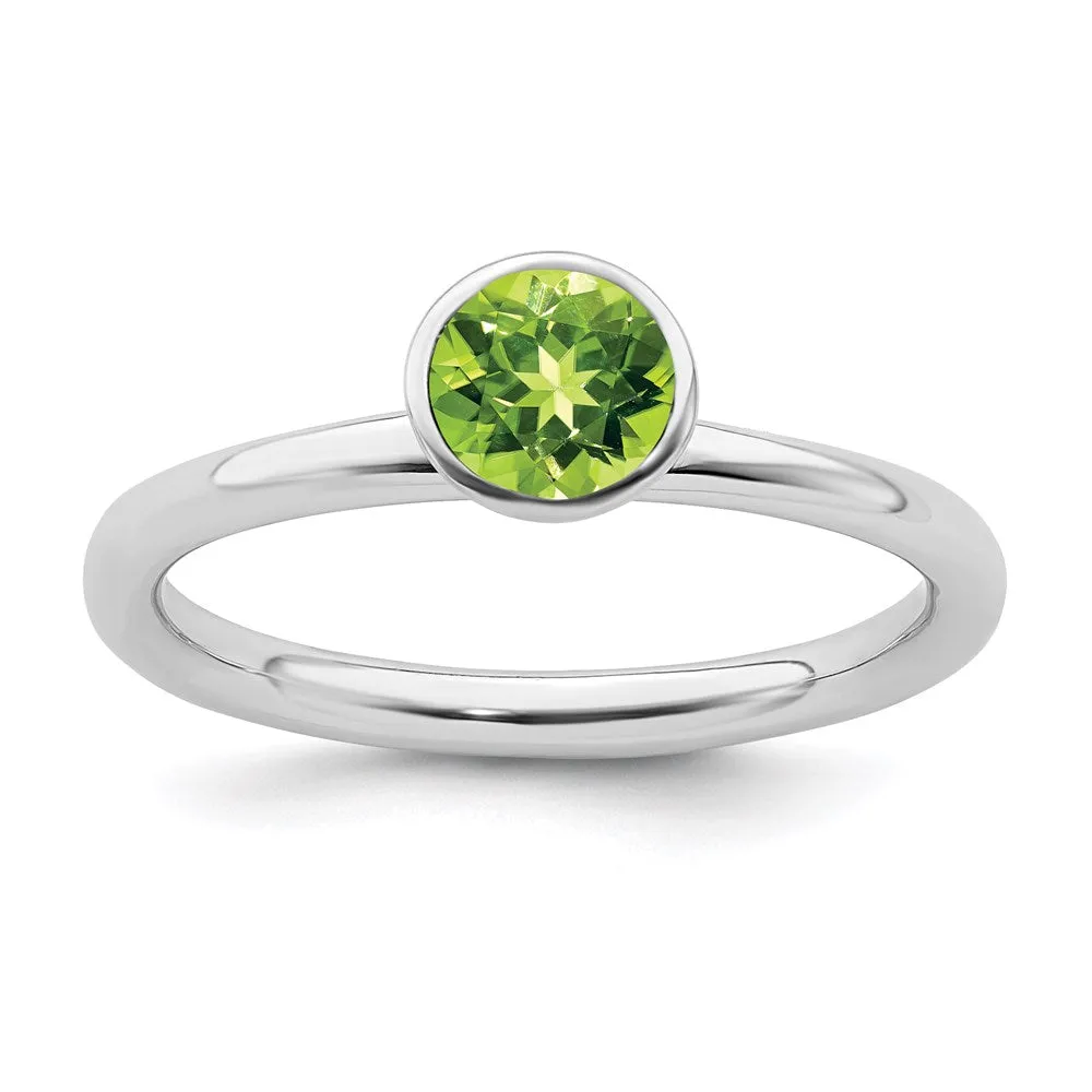 Stackable Expressions Jewelry Sterling Silver Stackable Expressions High 5mm August Swarovski Ring | QSK968
