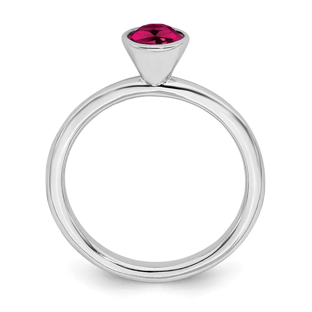 Stackable Expressions Jewelry Sterling Silver Stackable Expressions High 5mm July Swarovski Ring | QSK967