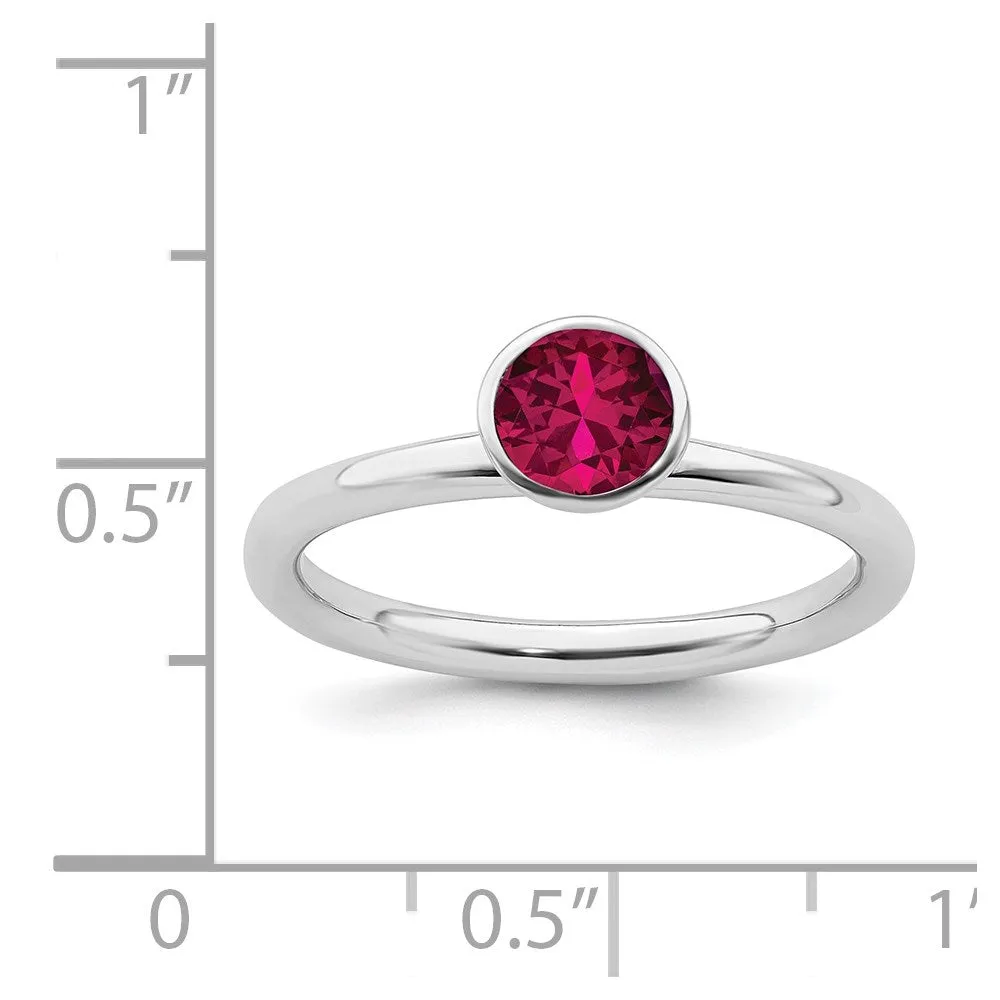 Stackable Expressions Jewelry Sterling Silver Stackable Expressions High 5mm July Swarovski Ring | QSK967