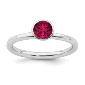 Stackable Expressions Jewelry Sterling Silver Stackable Expressions High 5mm July Swarovski Ring | QSK967
