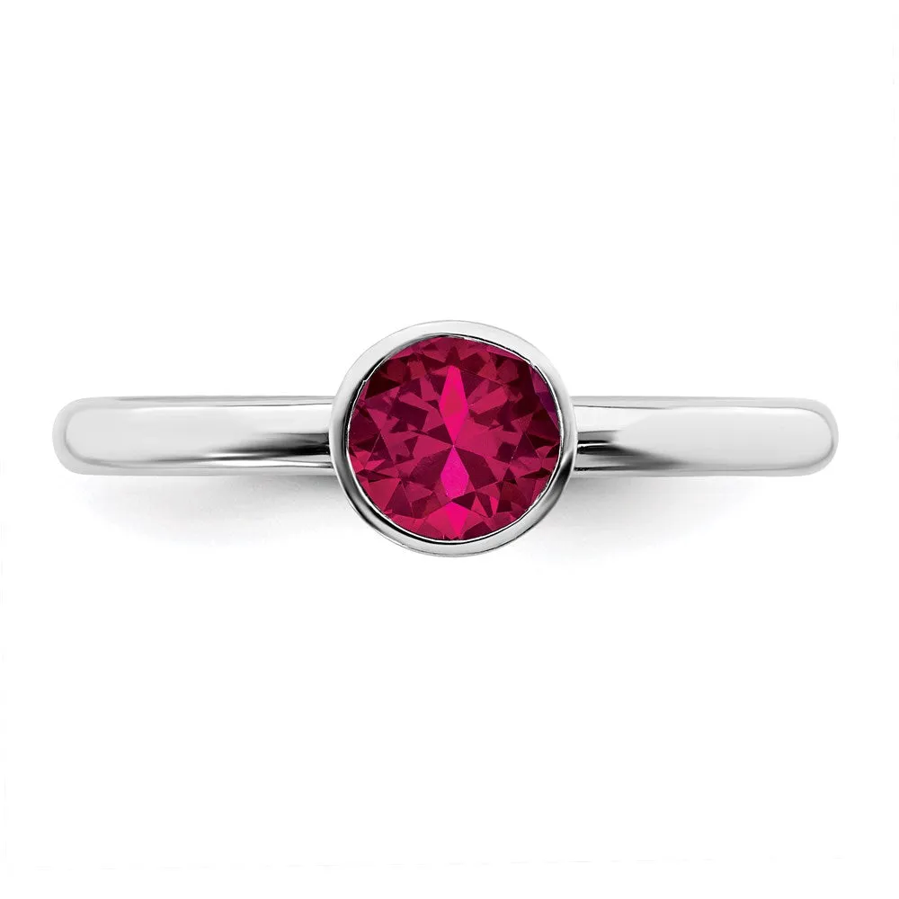 Stackable Expressions Jewelry Sterling Silver Stackable Expressions High 5mm July Swarovski Ring | QSK967