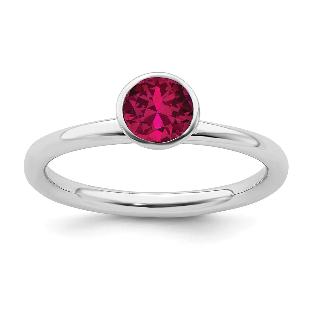 Stackable Expressions Jewelry Sterling Silver Stackable Expressions High 5mm July Swarovski Ring | QSK967