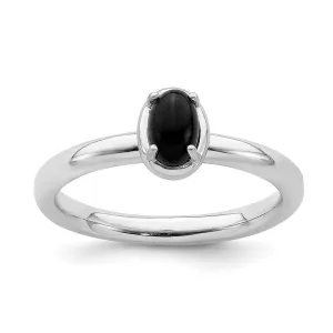 Stackable Expressions Jewelry Sterling Silver Stackable Expressions Onyx Polished Ring | QSK902