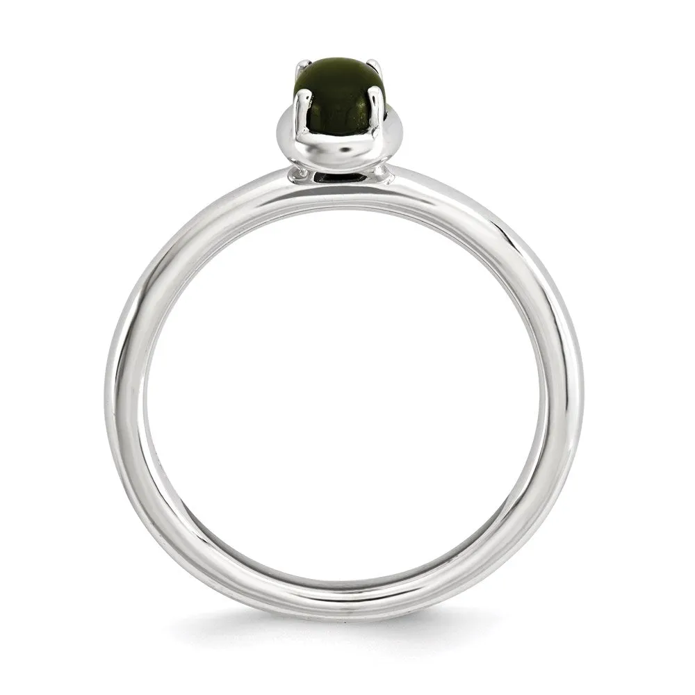 Stackable Expressions Jewelry Sterling Silver Stackable Expressions Onyx Polished Ring | QSK902