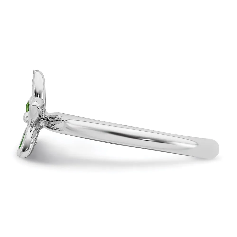 Stackable Expressions Jewelry Sterling Silver Stackable Expressions Peridot Flower Ring | QSK491