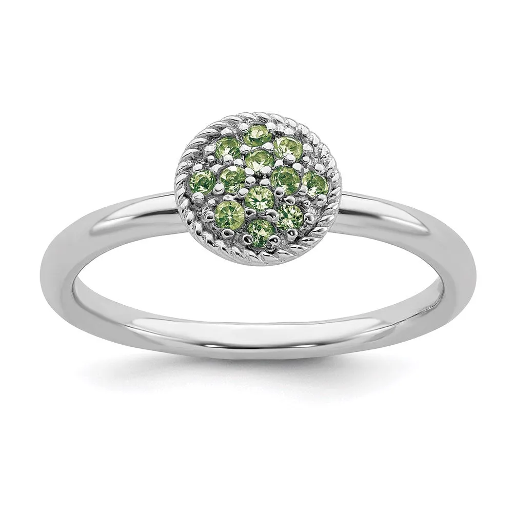 Stackable Expressions Jewelry Sterling Silver Stackable Expressions Peridot Rhodium Ring | QSK322