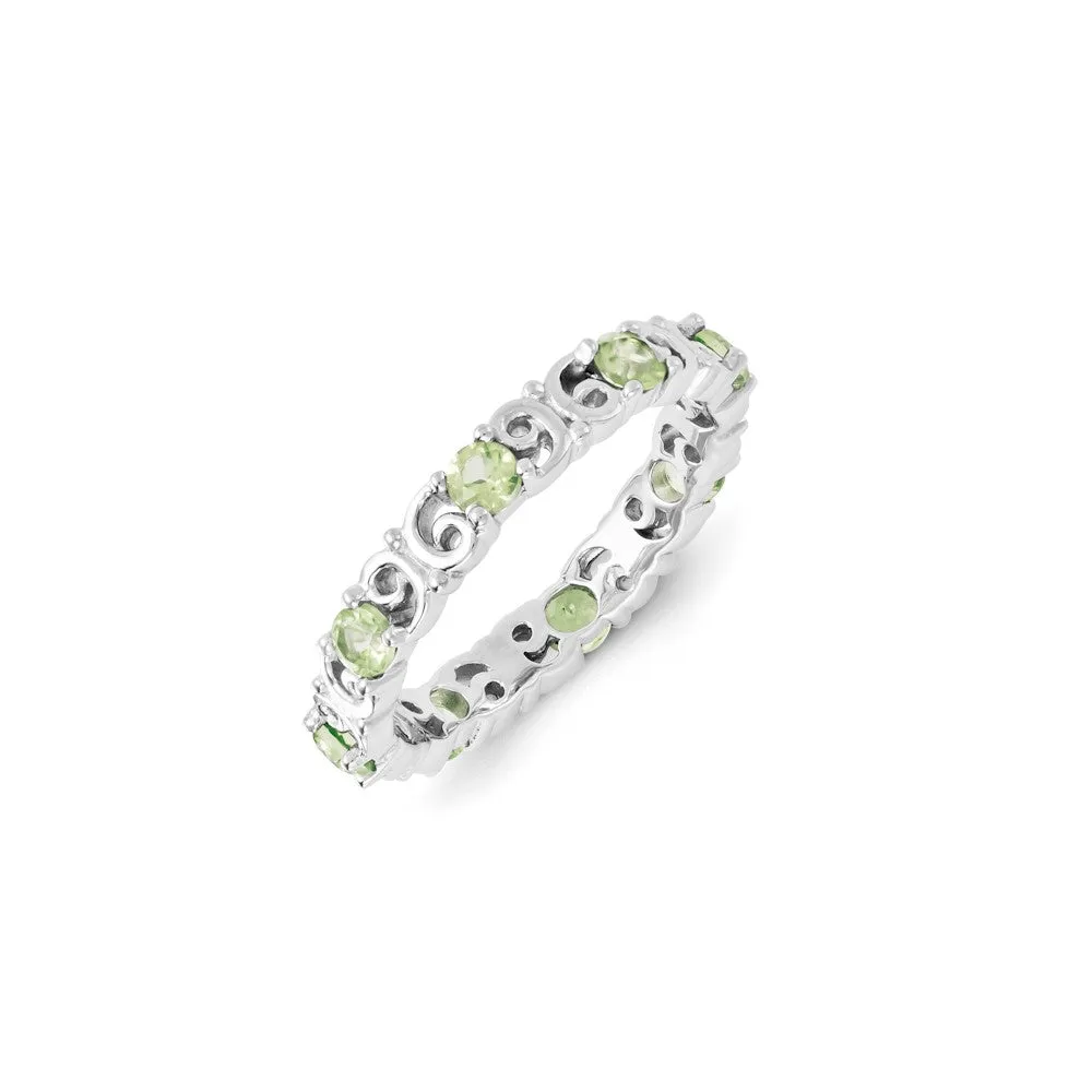 Stackable Expressions Jewelry Sterling Silver Stackable Expressions Peridot Ring | QSK1225