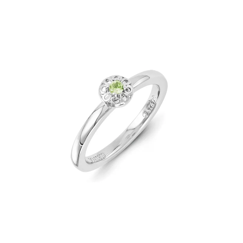 Stackable Expressions Jewelry Sterling Silver Stackable Expressions Peridot Ring | QSK1328