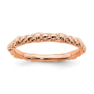 Stackable Expressions Jewelry Sterling Silver Stackable Expressions Pink-plated Cable Ring | QSK208