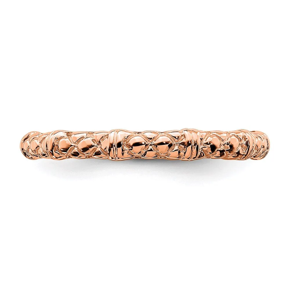 Stackable Expressions Jewelry Sterling Silver Stackable Expressions Pink-plated Cable Ring | QSK208
