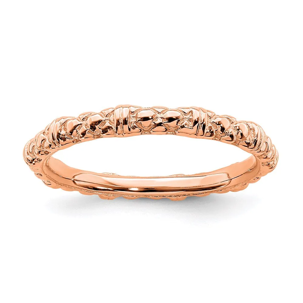 Stackable Expressions Jewelry Sterling Silver Stackable Expressions Pink-plated Cable Ring | QSK208