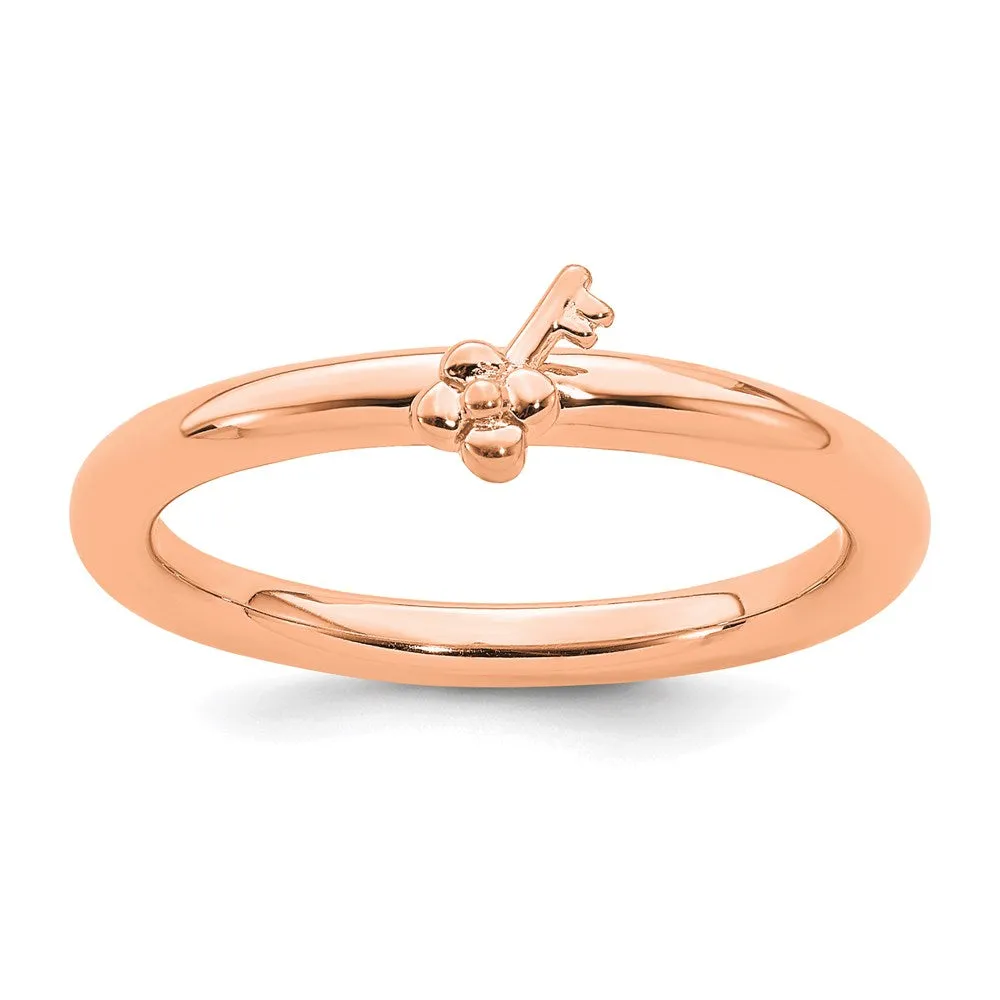 Stackable Expressions Jewelry Sterling Silver Stackable Expressions Pink-plated Key Ring | QSK1961