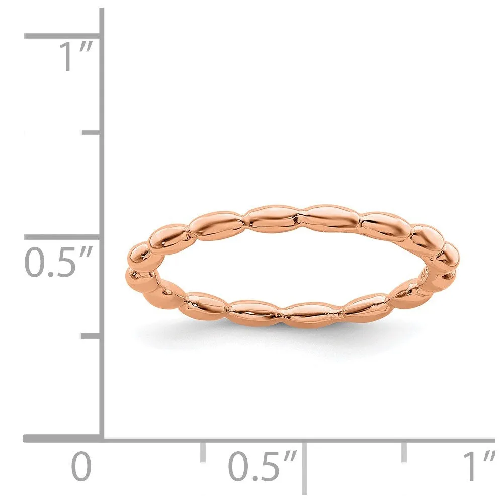 Stackable Expressions Jewelry Sterling Silver Stackable Expressions Pink-plated Rice Bead Ring | QSK172
