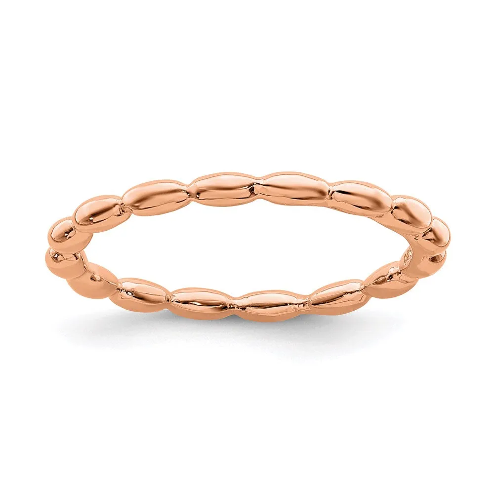 Stackable Expressions Jewelry Sterling Silver Stackable Expressions Pink-plated Rice Bead Ring | QSK172